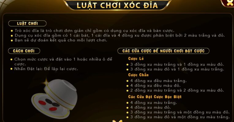 Luật chơi xóc đĩa go88